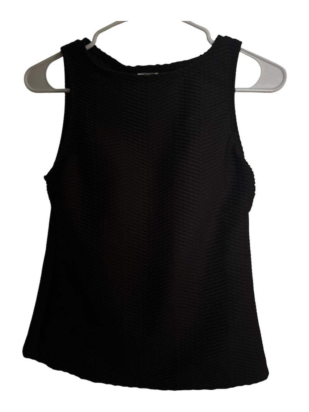Lands End Black Textured Tankini Swim Women’s Top Size 4